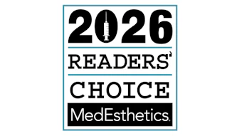 2026 Readers' Choice Award logo by MedEsthetics featuring a syringe icon