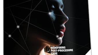 MedEsthetics magazine cover featuring medical aesthetics guide with profile portrait and post-procedure care article