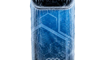 INMODE medical device with frozen texture, featuring touchscreen control panel and hexagonal branding