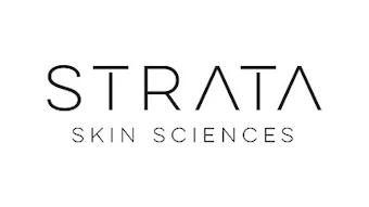 STRATA Skin Sciences logo with minimalist black wordmark and tagline