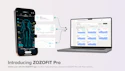 ZOZOFIT Pro app interface showing body measurement data on smartphone and laptop dashboard with analytics charts